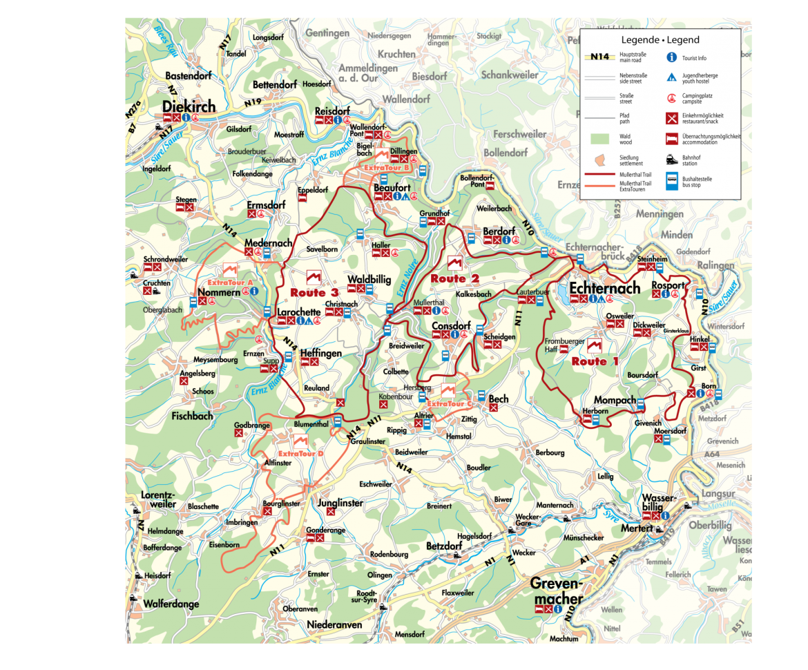 Mullerthal Trail map (C) ORT MPSL